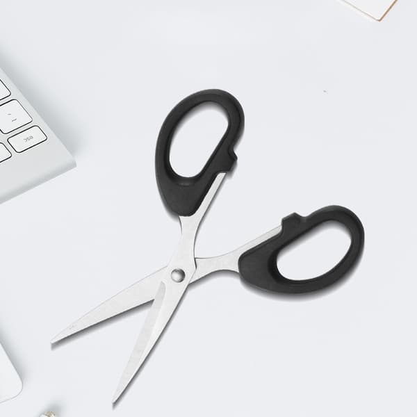 Kontor- og Håndværkssaks, Rustfrit Stål, Ergonomisk Greb, Sort Sølv, L Størrelse 16cm