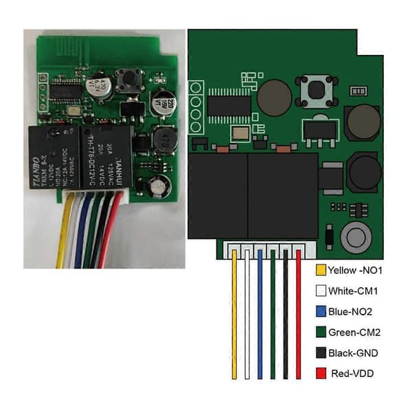 Universal Garasjeportåpner Mottaker USB Sensor 2.4G Bluetooth 12 24V Fjernkontroll Portmottaker Black