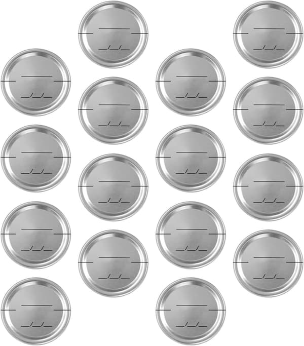 30-pack 70 mm plåtlock till Masonburkar med datumskydd för konservering och hemkonservering