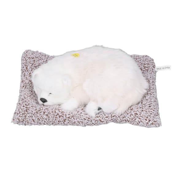 Simulert hundeleke med lyd, hvit samojed, plysjplast, bildekorasjon, ny gave