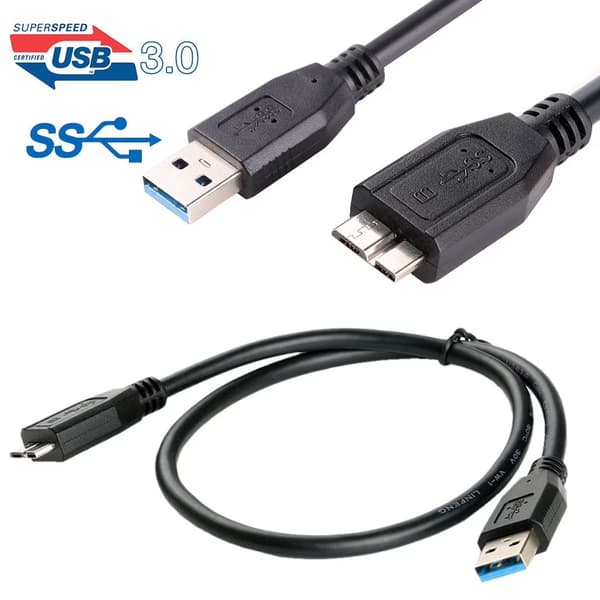 Micro USB 3.0 - USB 3.0 -kaapeli, 0,5 m, nopea, ulkoiselle kiintolevylle