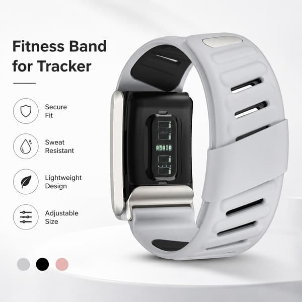 Silikoneurrem til Whoop 4.0, Sort+Grå, Åndbar, Justerbar Black+Grey