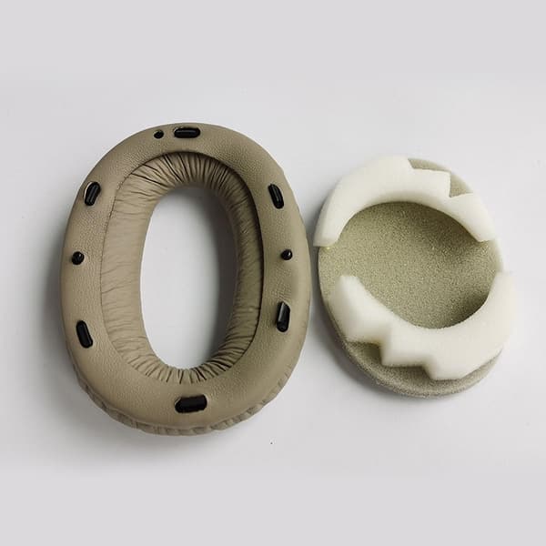 Øreputer for Sony MDR-1000X WH-1000XM2, Khaki, Minneskum, Kunstlær, Erstatningsputer