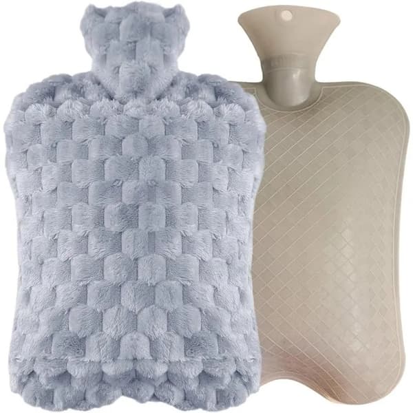 2L Varmvattenflaska med överdrag, sprängsäker PVC, 7 timmars värme