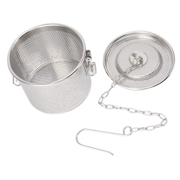 Krydderisi i rustfrit stål, teboldfilter, suppesi, 12 cm/4,7 tommer, med hængende kæde