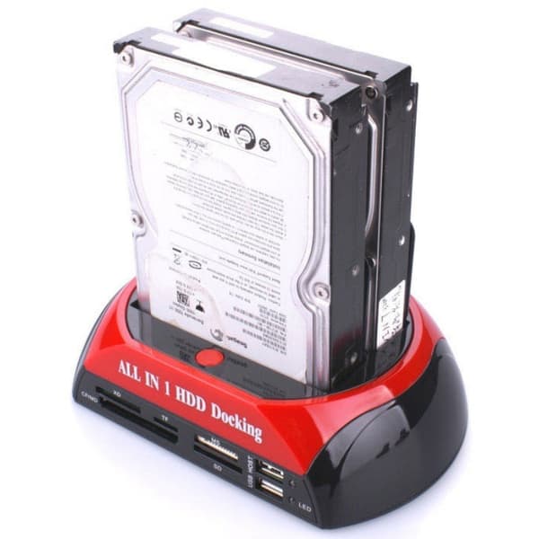 SATA IDE USB eSATA Dockningsstation, 2.5\" 3.5\" Hårddisk, Kortläsare