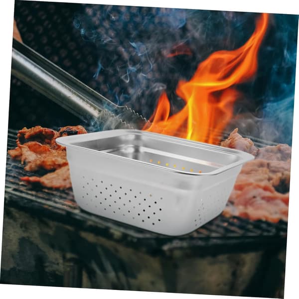 Grillkorg i rostfritt stål 2-pack, tillbehör för grillning av grönsaker och kött, utomhuskök camping 20cm