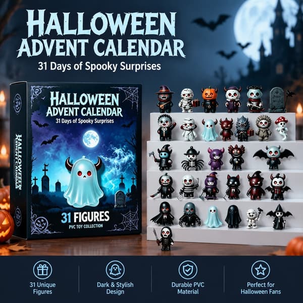 Halloween Julekalender Blind Box, 31-dele Samlergaveæske med Nedtælling, Mørk Stil