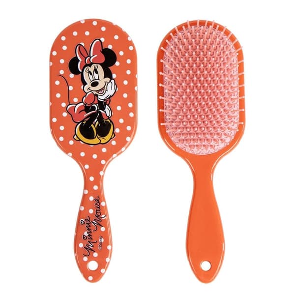 Disney Minnie Mouse hårbørste, 20 cm, lyserød, pigget, udfiltringsbørste til børn