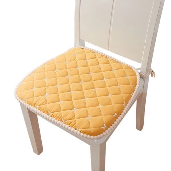 Halkfri stolsdyna 45x45cm, tvättbar polyesterfiber för restauranger Plaid-Yellow