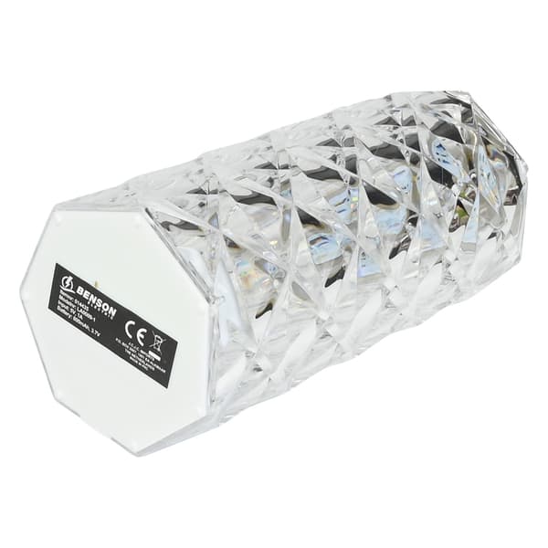 LED Bordlampe, Krystal, Genopladelig, 3 Farvetemperaturer, USB-C, 15cm