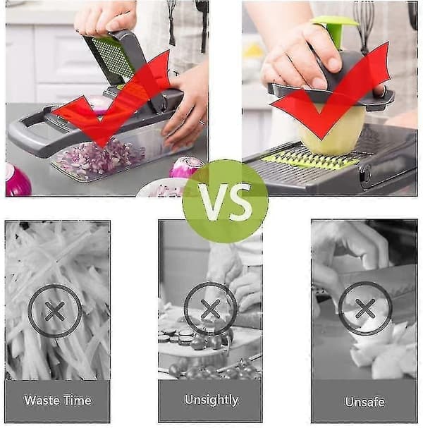Mandolin Slicer - Nyeste Design Grønnsakskutter, 11 I 1 Mandolin Slicer Justerbar Grønnsakskutter