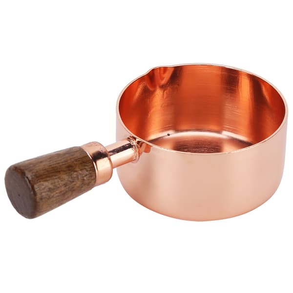 Roségull rustfritt stål kasserolle med trehåndtak, 1/4 kopp, til matlaging