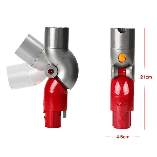 Vinkeladapter med lynkobling til Dyson V7/V8/V10/V11, grå/rød
