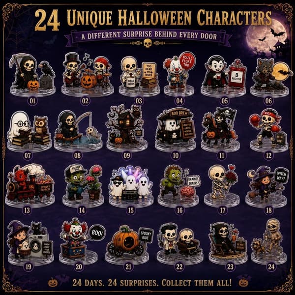 Halloween Spöklik Nedräkningskalender, Spökhusöverraskning, Akryl, Barn & Tonåringar
