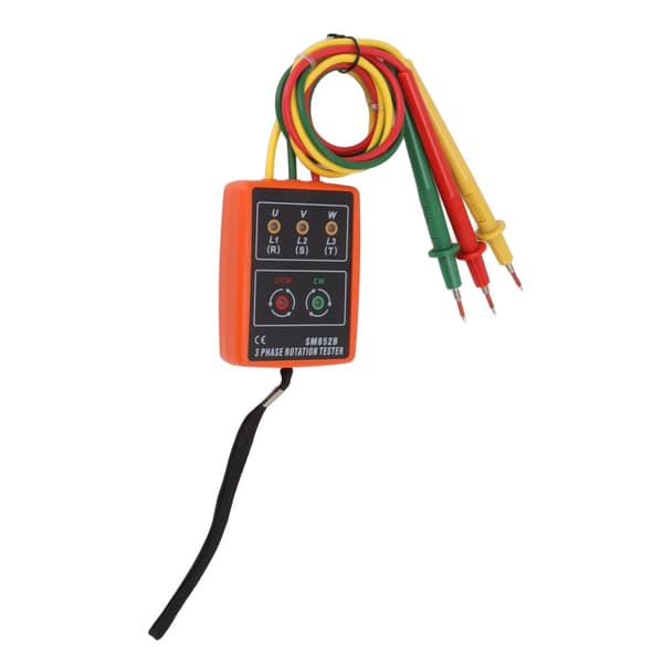 Trefase Sekvensmåler, 60V-600V AC Faserotasjonstester med LED-indikator