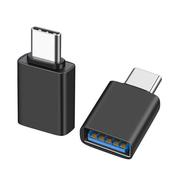 OTG-adapteri, musta, USB-C, nopea 10 Gbps, alumiini, Plug and Play