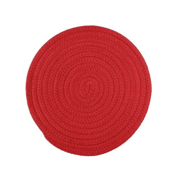 Vevde isolerte spisebrikker, enkle multifunksjonelle runde underlag til husholdningsbruk red-Diameter 30.4
