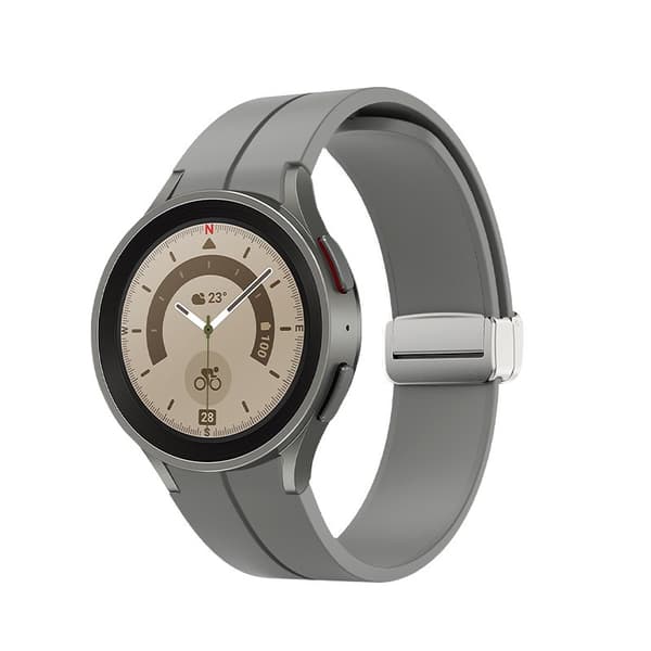 Silikonklokkerem til Samsung Galaxy Watch 5 Pro, grå, komfortabel, vanntett