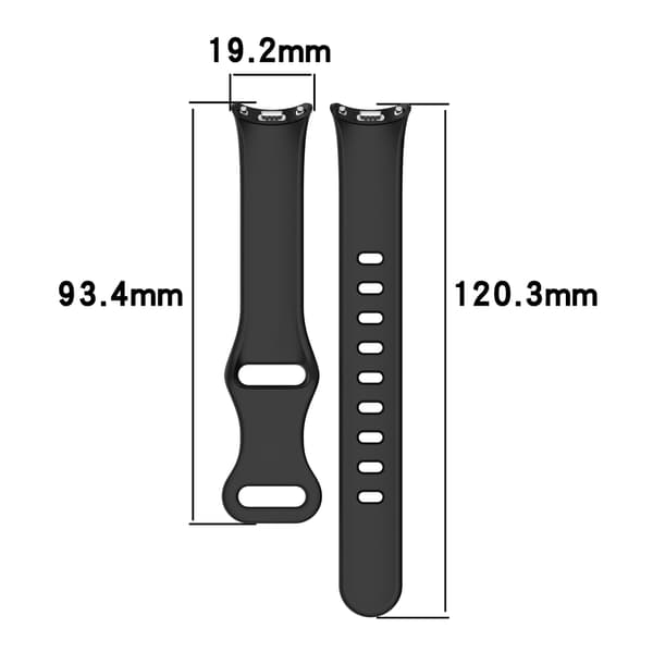 Silikoneurrem til Xiaomi Mi Band 9/8, sort, blød justerbar erstatningsrem