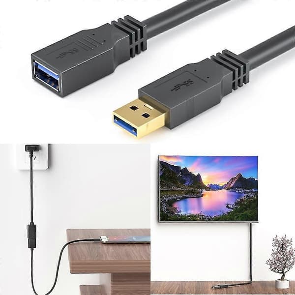 USB 3.0 højhastigheds opladnings- og synkroniseringskabel med kobberkerne 1,8 m 2m