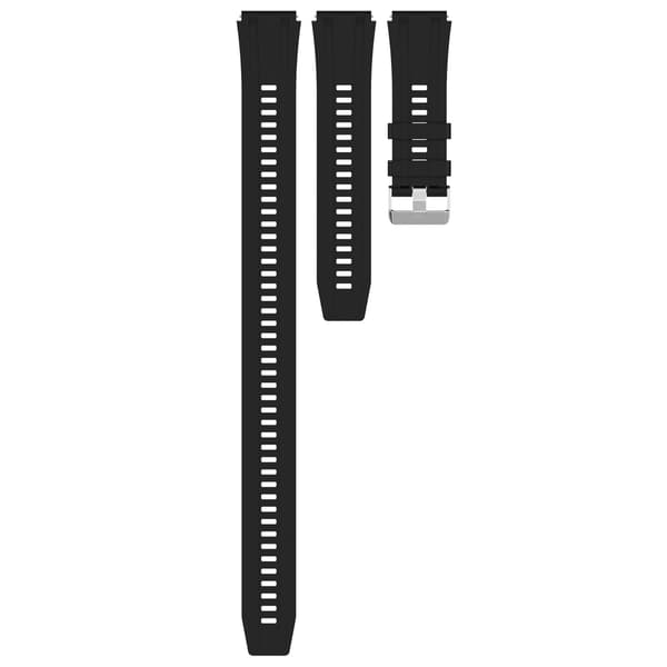22 mm silikone urrem, sort, 2 længder, kompatibel med Huawei, Garmin, Xiaomi
