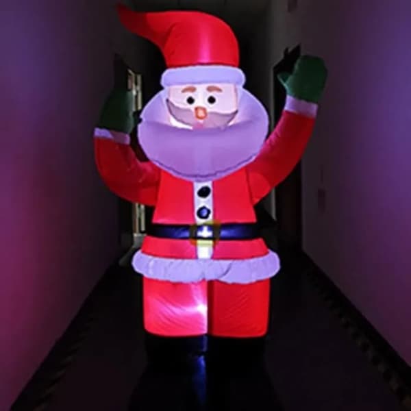 Uppblåsbar jultomte 180cm med LED-belysning, utomhus juldekoration