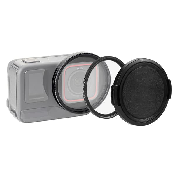 Linseadapterring for Insta360 Ace Pro, svart, aluminiumslegering, UV-filter og linsedeksel