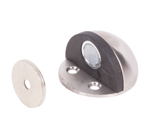 Magnetisk dørstopper, børstet rustfrit stål, stærk magnet, gulvbeskytter, nem installation