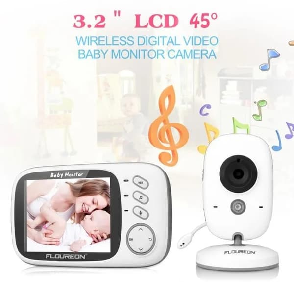 Trådløs digital babymonitor, 3,2\" LCD-skjerm, nattsyn, 2,4 GHz, vidvinkel, VB603