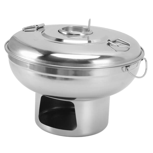Kul-hotpot i rustfrit stål, sølv, bærbar tøris-gryde til mælkete
