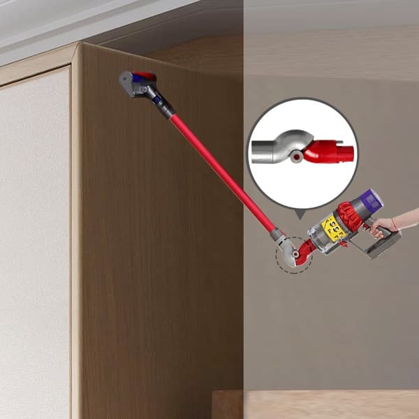 Vinkeladapter med lynkobling til Dyson V7/V8/V10/V11, grå/rød