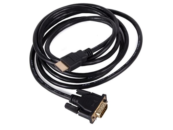 HDMI til VGA-adapter 2m, 1080p Full HD, Forgyldte stik til TV, skærm, projektor