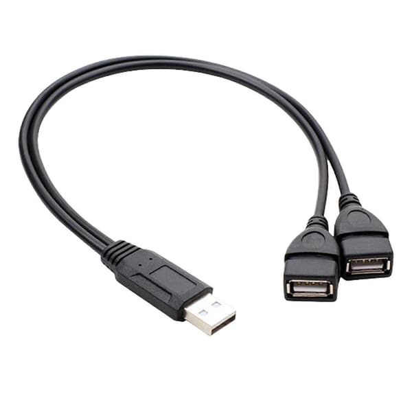 USB Y-splitterkabel for lading 2-i-1 USB hann til 2 USB2.0 hunn forlengerkabel data ladesplitteradapter