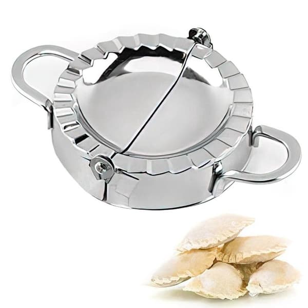 Dumplingmaker i rustfritt stål, 10 cm, Raviolipresse, Pierogi-form, Tåler oppvaskmaskin