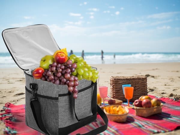 Termisk matpose 16L, piknikkjøler for strandcamping, isolert matveske
