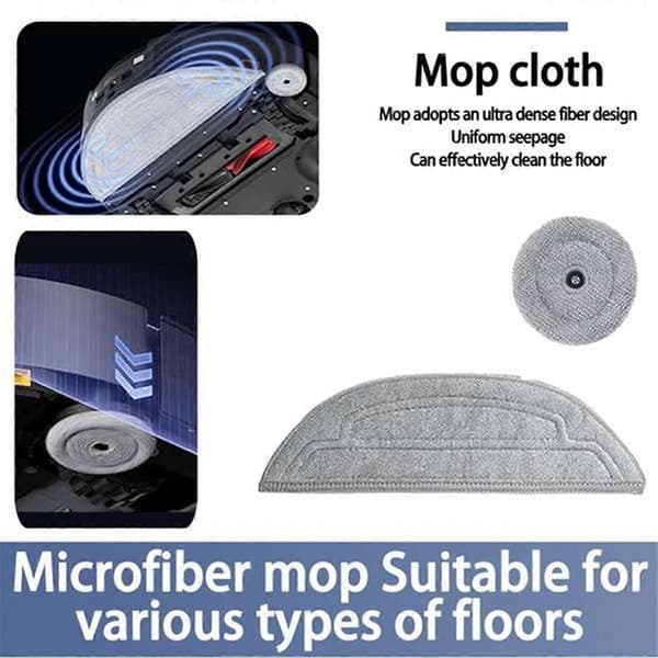 16 stk. vaskbare moppepuder, erstatning for Saros 10 / G30 / S9 Maxv Ultra støvsuger reservedele Grey