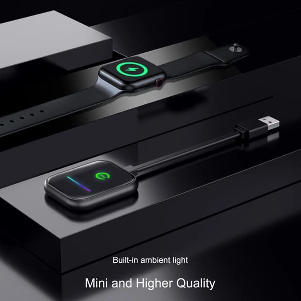 Xcarpad 2-i-1 Trådløs CarPlay & Android Auto Adapter, Mini Plug-and-Play Dongle, Konverter Kablet CarPlay til Trådløs til iPhone, OEM Biler 2016+