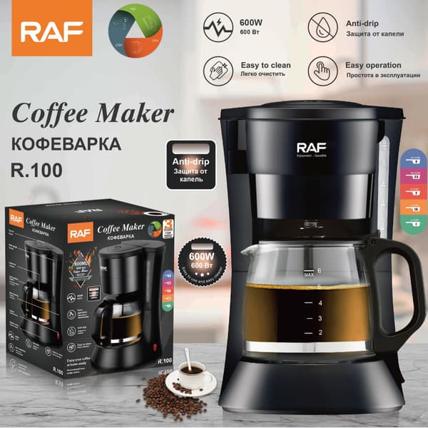 Drypkaffemaskine til hjemmebrug, kaffebrygger EU-adapter til køkken, latte, kontor