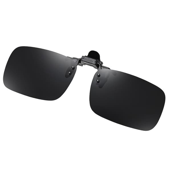Clip-on solbriller, medium, spejl sort, TR90, UV400, 180° flip-design Black