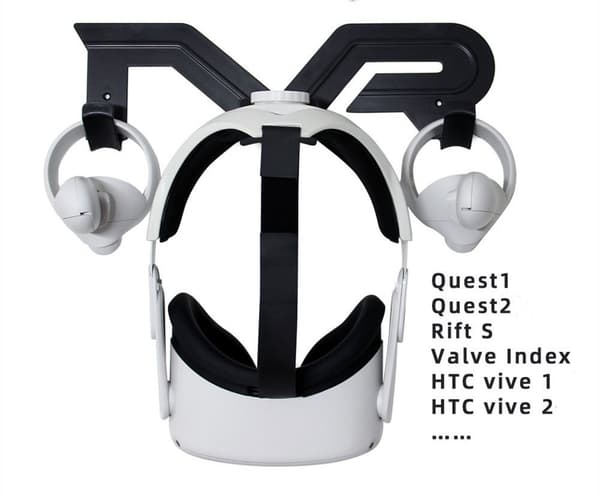 VR Vægbeslag Opbevaringskrog, Sort, Kompatibel med Oculus Quest 1/2/Rifts, ABS, Organizer