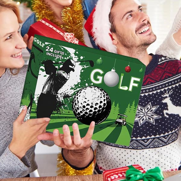 Golf Adventskalender 24 dagar julnedräkning, heminredning minnessak för pappa make