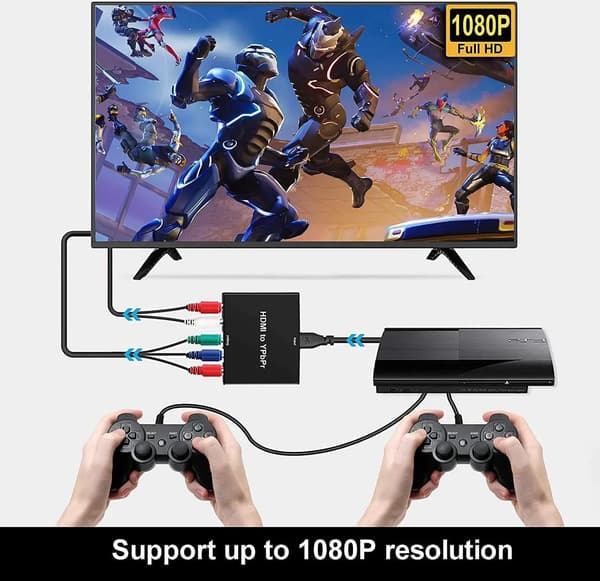 HDMI till komponent YPbPr 5 RCA-omvandlaradapter med R/L-ljud