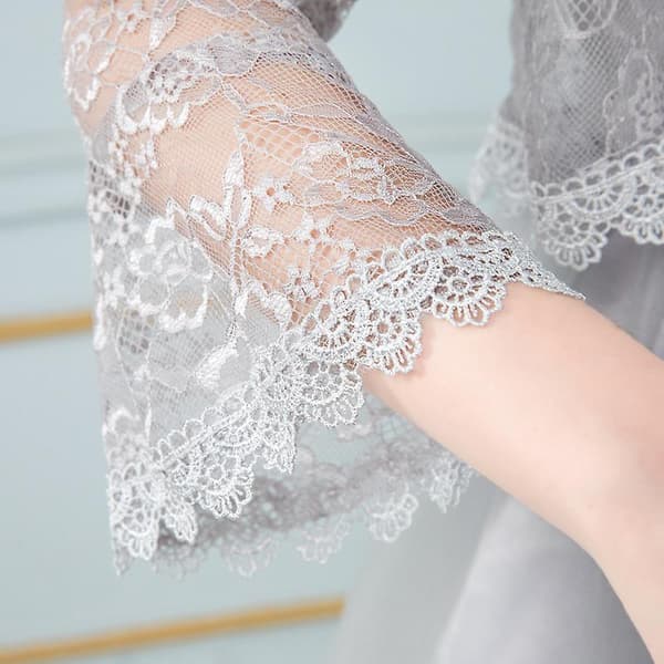 Blondekjole til bryllup med bolero-overdel GREY