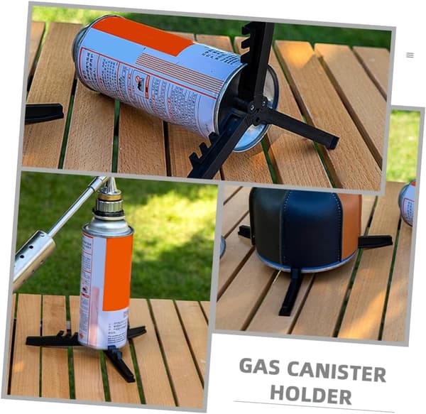 Nylon gassbeholderstøtte, sammenleggbar, for camping og grilling