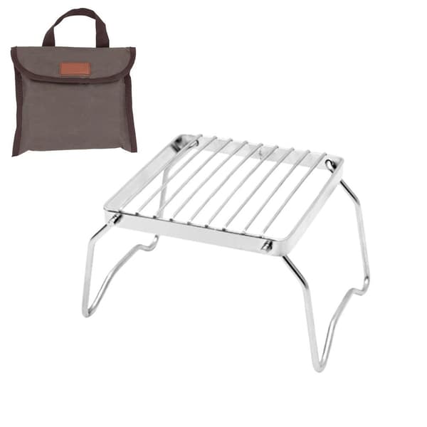 Mini sammenleggbar brakett bærbar BBQ-grillstativ, brennerstøtte, campingkokekar