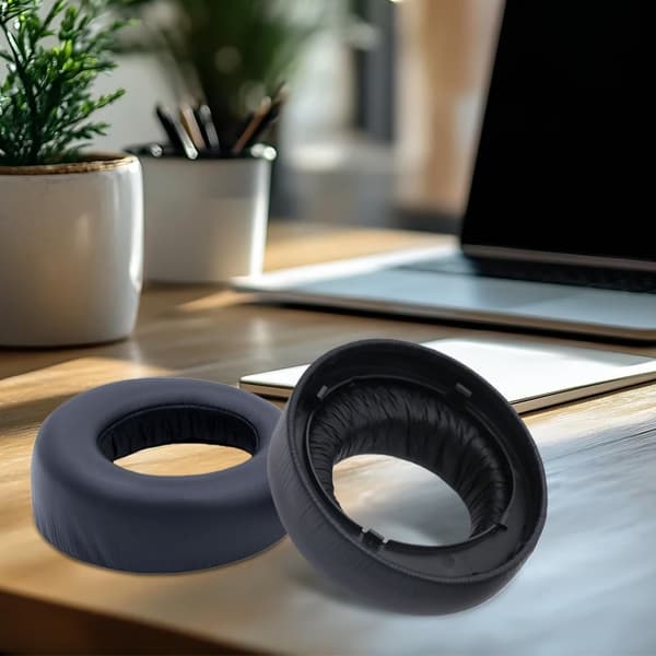Öronkuddar för Sony PS5 Wireless Pulse 3D, svart, 1 par, proteinläder, brusreducerande