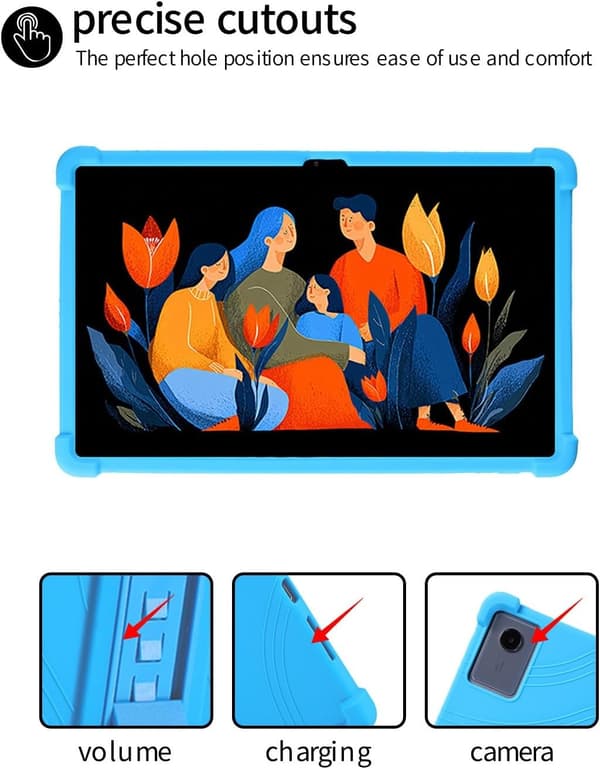 Kompatibel med Lenovo Idea Tab Plus 12,1 tommer, silikone kickstand stødsikkert etui til børn