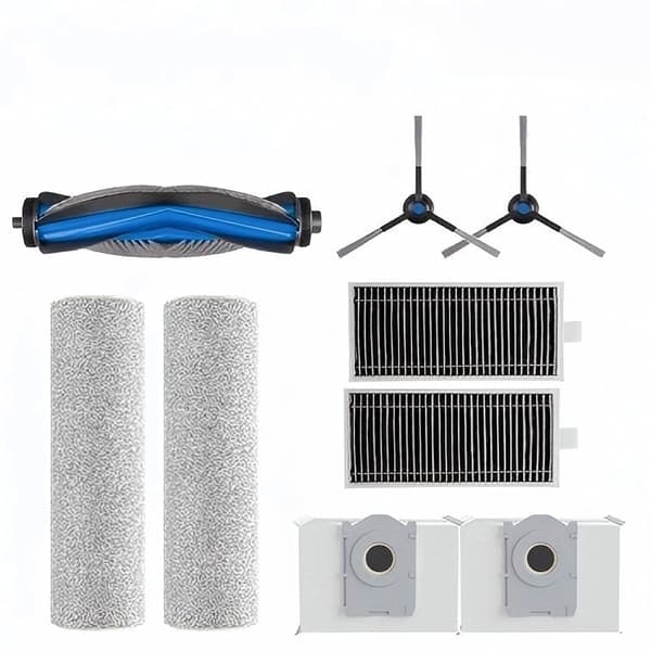 Ecovacs X8/X8 Pro Robotstøvsuger Tilbehørssett 2, 2 Hovedbørster, 6 Sidebørster, 4 Filtre, 2 Mopper, 6 Støvposer