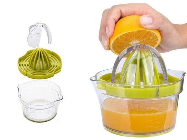 Manuel citruspresser, grøn, 400 ml, plast citronpresser til frisk juice